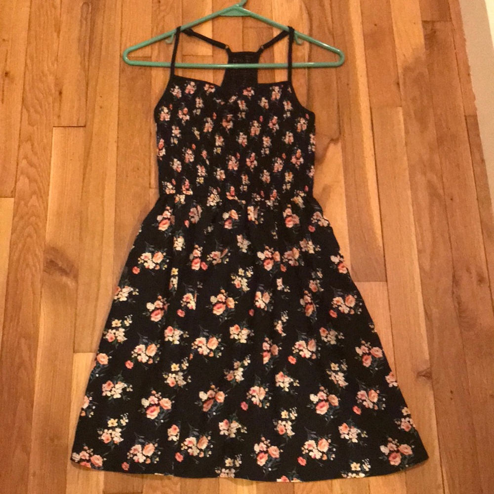 Xhilaration black floral summer dress